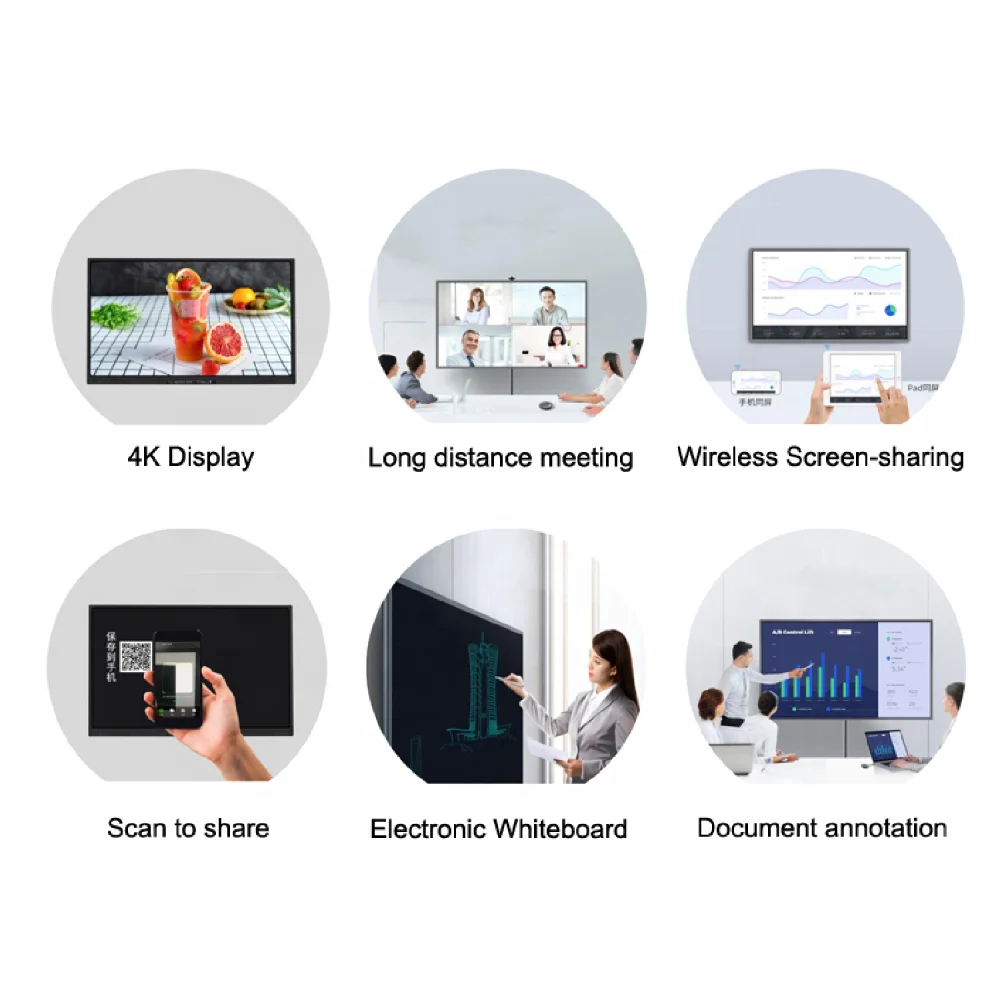 55 65 70 75 86 100 Inch smart screens Infrared interactive flat panel blackboard lcd touch screen office white board