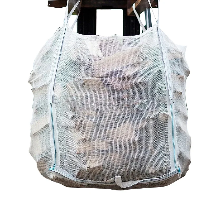 Customized 2000kgs PP Woven Ton Bulk Cubicon Type Anti-UV Treatment hdpe plastic colored mono firewood mesh bags