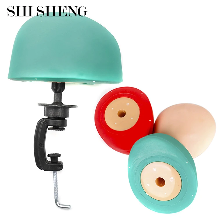 SHI SHENG Silicone Ventilating Hand-Woven Half Head for Hair Sewing Model Can Put Pins Mannequin Head And Stand