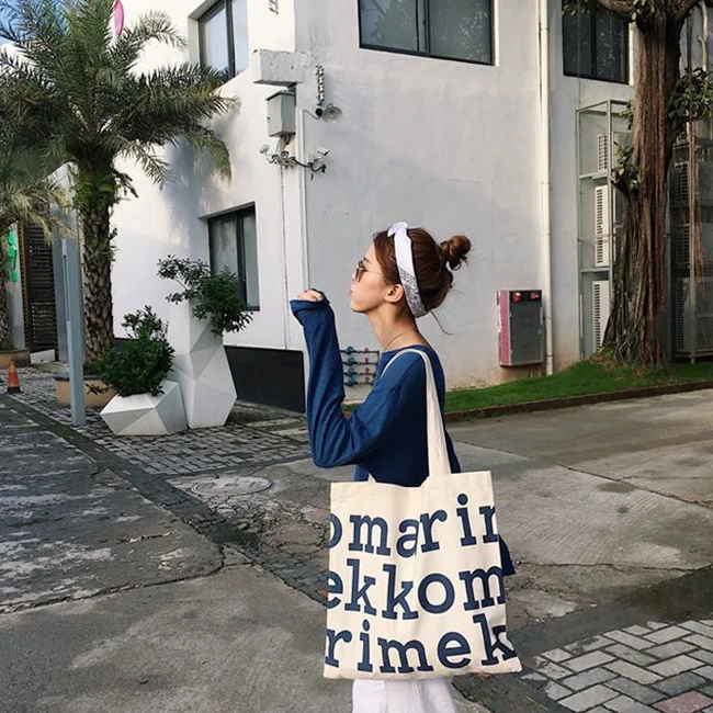 Shopping websites bag cotton canvas tote natural environment friendly grocery bag