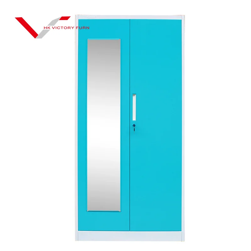 Steel Wardrobe Lockers Gym Metal 2 Door Clothing Storage Steel Cheap Locker/Wardrobe