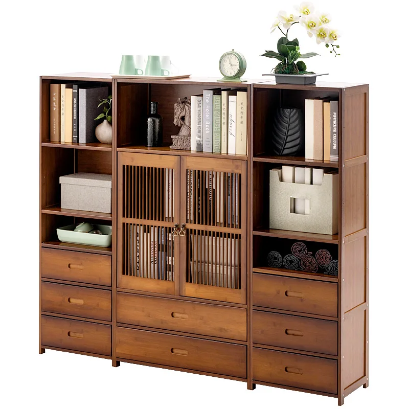 Wholesale High Quality Wooden Book Storage Bookcase Modern Simple Portable Bookshelf with Drawer Living Room Small FurnIture