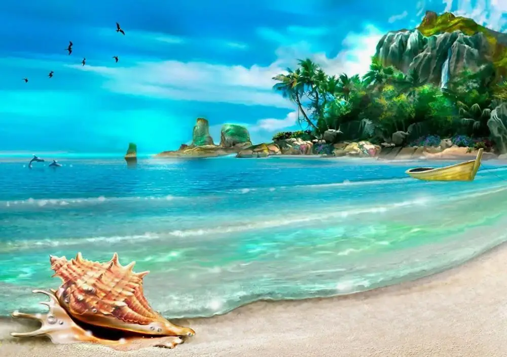 
Foreign Trade Aliexpress Diamond Painting Island Seaside Scenery Series Stick Drill Painted Cross - Stitch Manufacturers Product 