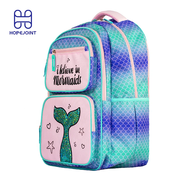 Fashion shiny girl cute sequin mermaid mochilas bolsas trending sublimation kids bag backpack for school