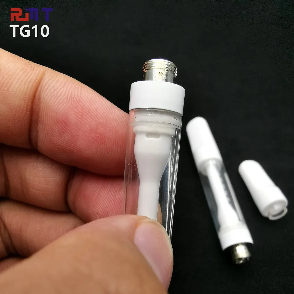 
Factory direct sales glass Tank 1ml capacity Vape Pen Cartridge Ceramic coil slim cbd cartridge 510 Thread TG10 Ceramic Carts 