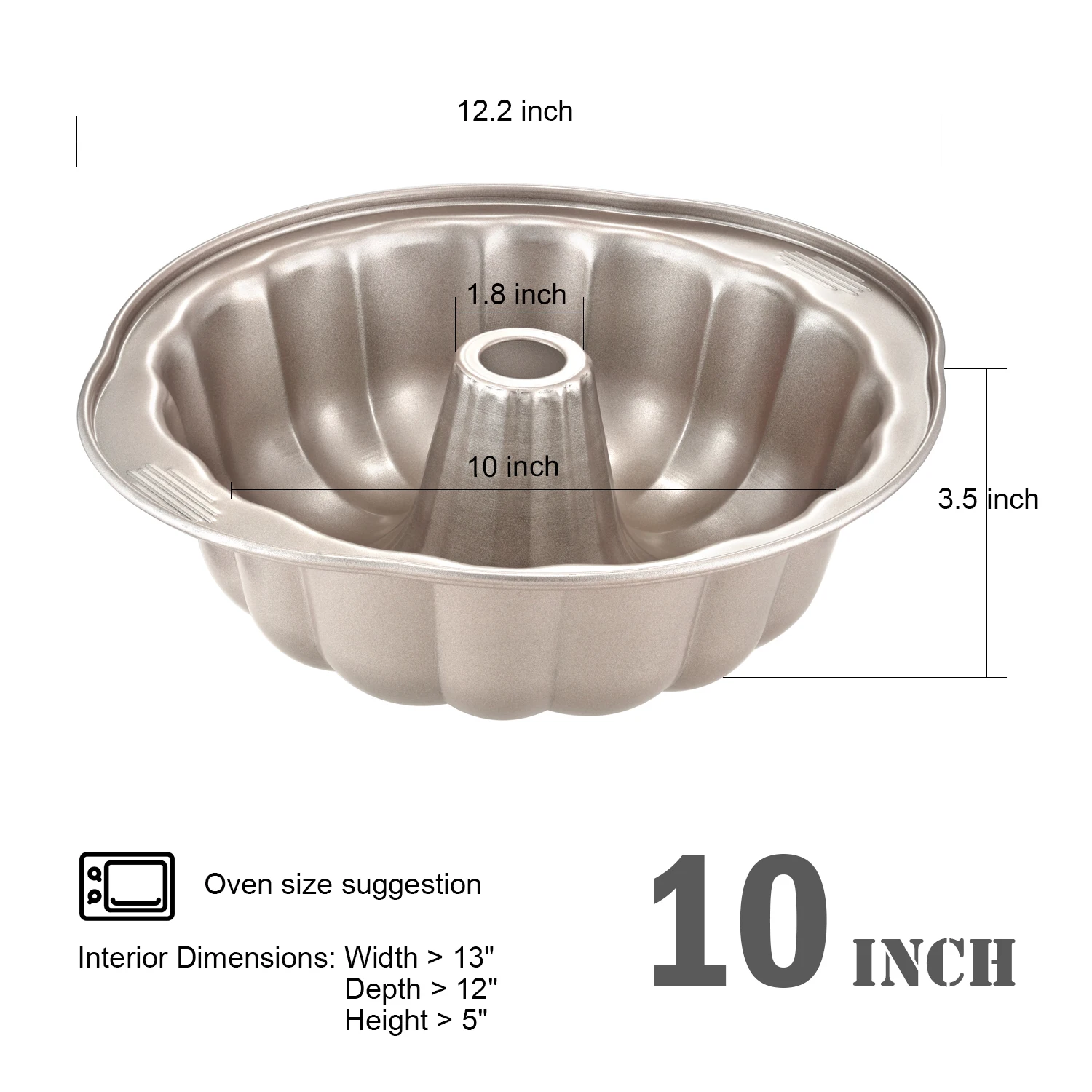 CHEFMADE Oven Bakeware Non-stick Carbon Steel Nonstick Non Stick Round Chiffon Tube Angel Food Baking Tray Cake Pan