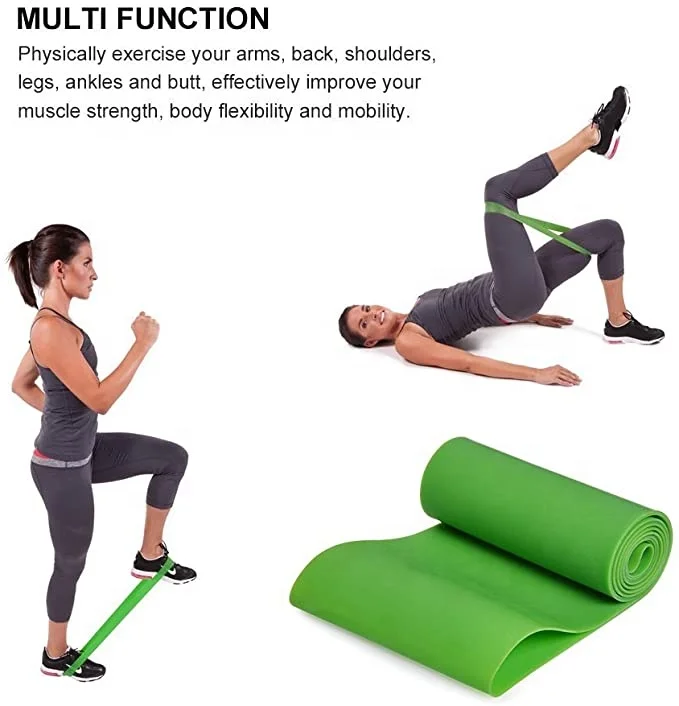 LangChi High Quality Exercise Mini Latex Yoga Custom Printed Logo Resistance Band Set/ Loop Fitness Resistance Bands