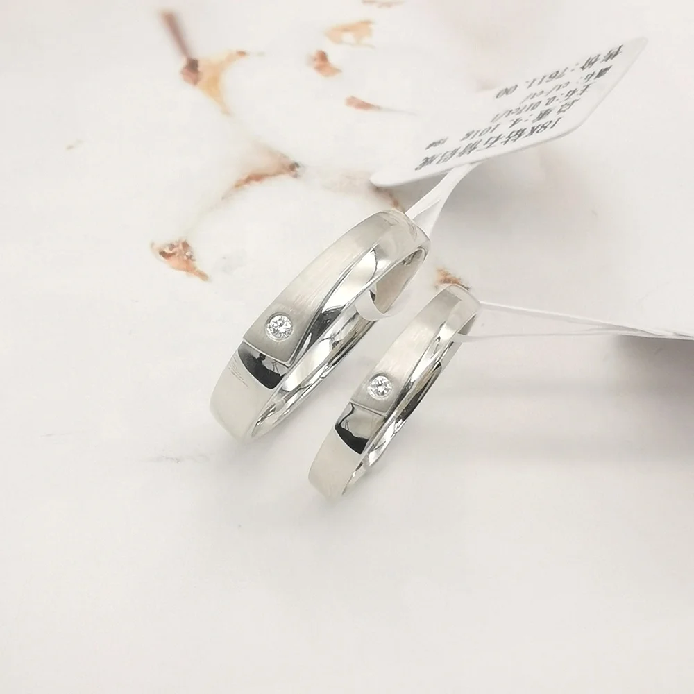 Кольца для пар 18k Настоящее золото бриллиантовое обручальное кольцо 18K белое помолвки