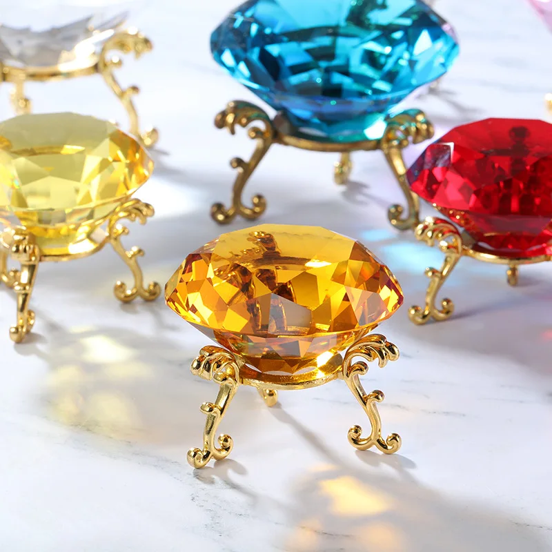 MH-0085L Colors K9 Crystal Diamond Paperweight Polished  Diamond Weddings Birthdays Decorative Feng Shui Table Decorations
