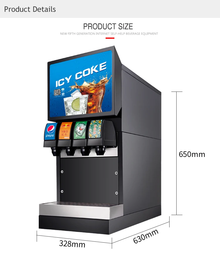 New Design 4 Valve Beverage Vending Machine With Qr Code Function Cola Beverage Machine