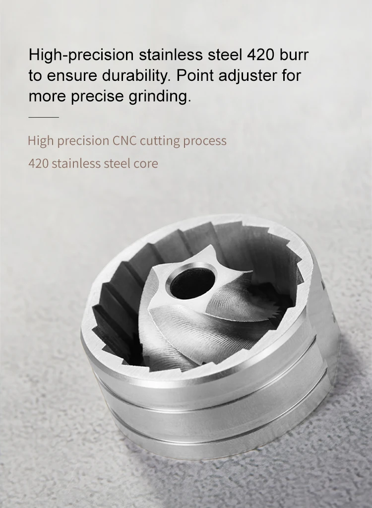 New Style Kitchen Tools Adjustable Removable Handle Portable burr Stainless Steel Coffee Mill Grinder Manual