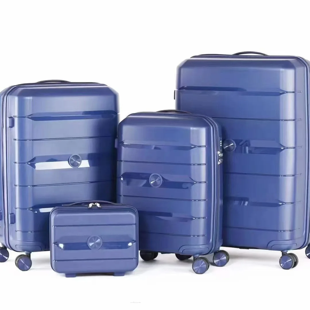 New Pp Luggage Trolley Case Three-piece Suit Four-piece Universal Wheel Wear-resistant Drop-resistant 28 Large Capacity Suitcase