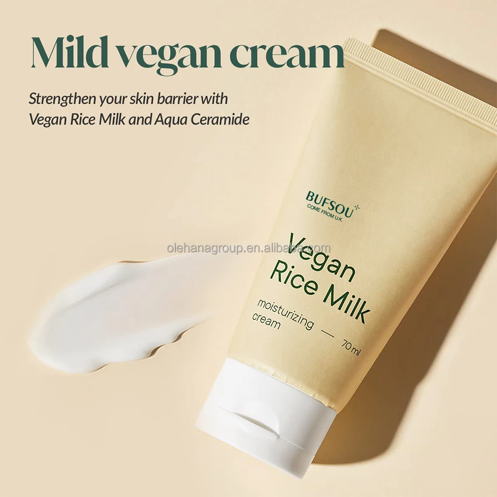 Hot Selling Custom Logo Organic Vegan Rice Milk 24h Deep Nourishing Face Cream Lotion Body Moisturizing Hand Cream