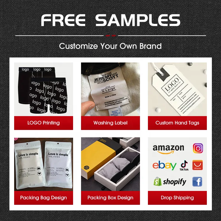 Top Quality Custom Logo On The Waistband Big Pouch Show Masculine Charm Material Men Boxer Briefs Men Underwear