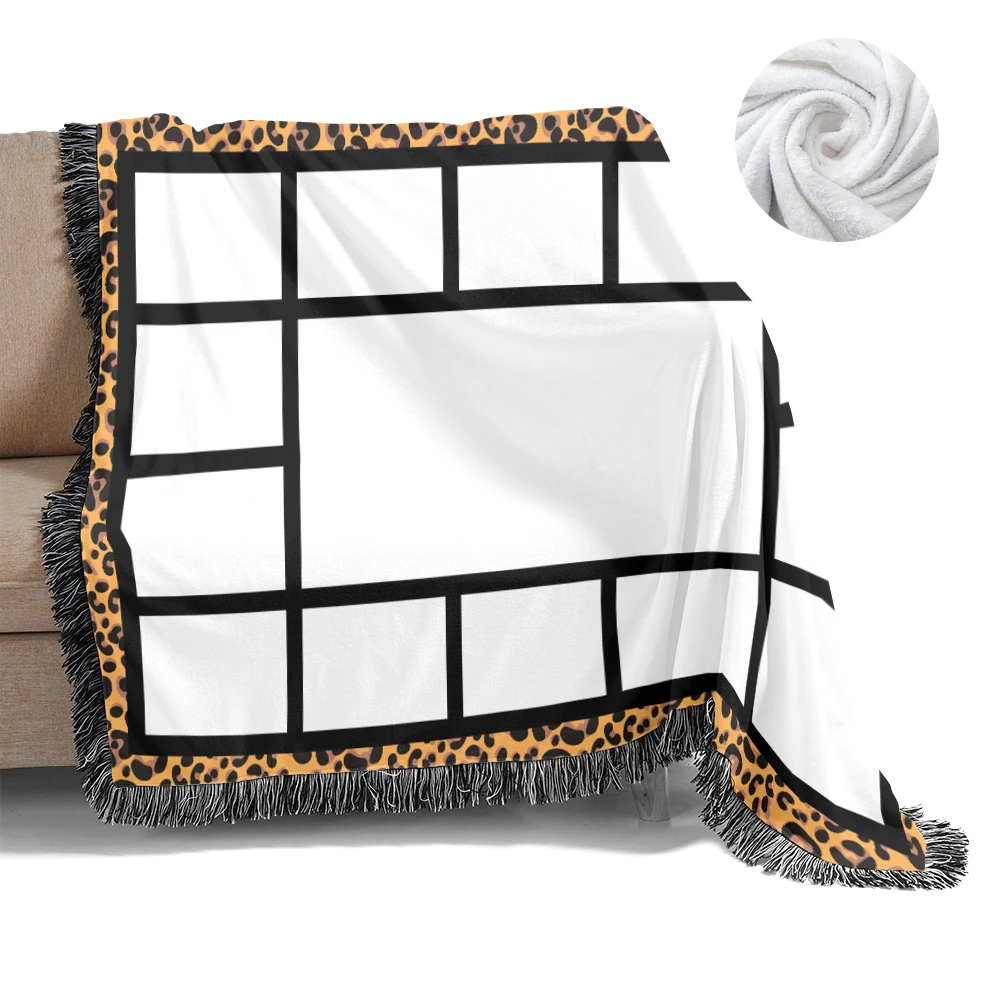 Double layer cow printed flannel moving chunky knit chunky knit blanket 280g printed crazy christmas holiday flannel blanket