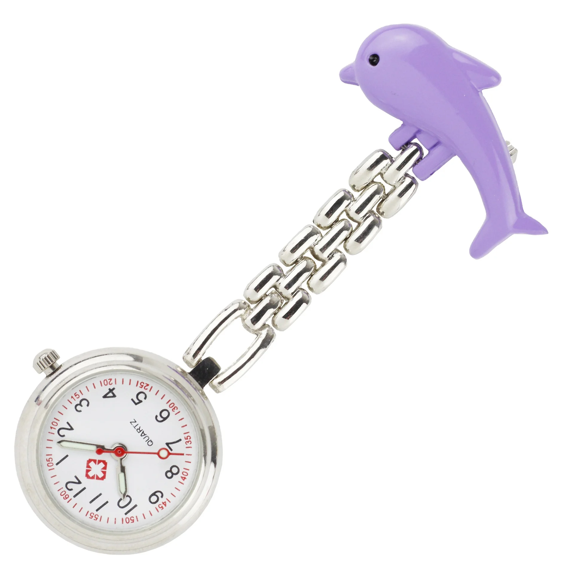 Dolphin Nurse Watch fish-shaped doctor Hanging Clock Cartoon Alloy Student Nurse Hospital Pocket Watch