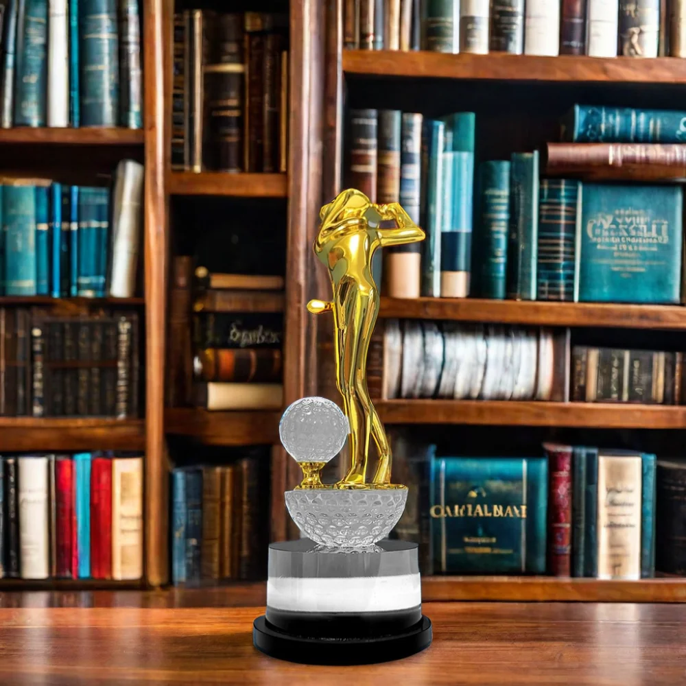 Trophy Business/soucanvas Gift Golf Crystal Ball Glass Globe K9 Crystal World Award with Crystal Customized Star Base for Sports