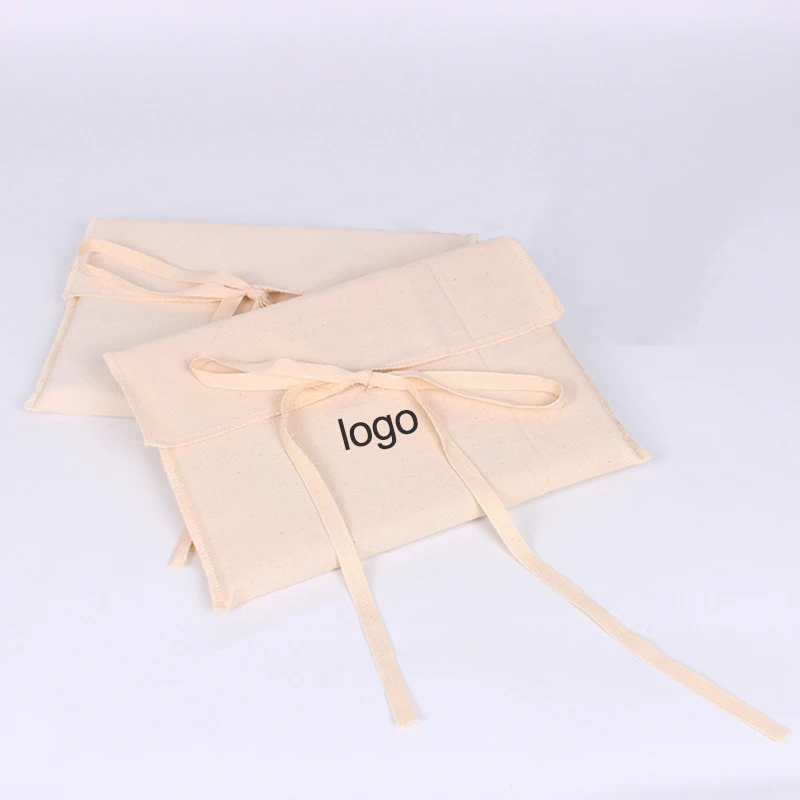 Custom Flap Cotton Fabric Envelope Gift Packaging Bags for  Luxury cloth Jewelry Cosmetic Envelope Dust Bag