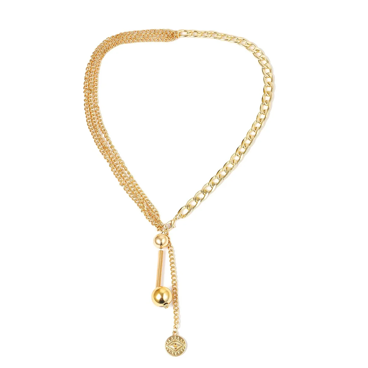 2020 Women fashion custom name jewelry evil metal eye gold&silver necklace