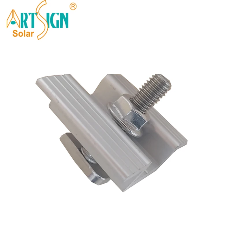 Good price aluminum rail solar pv mouldes mounting internal clamp solar panel mid clamps