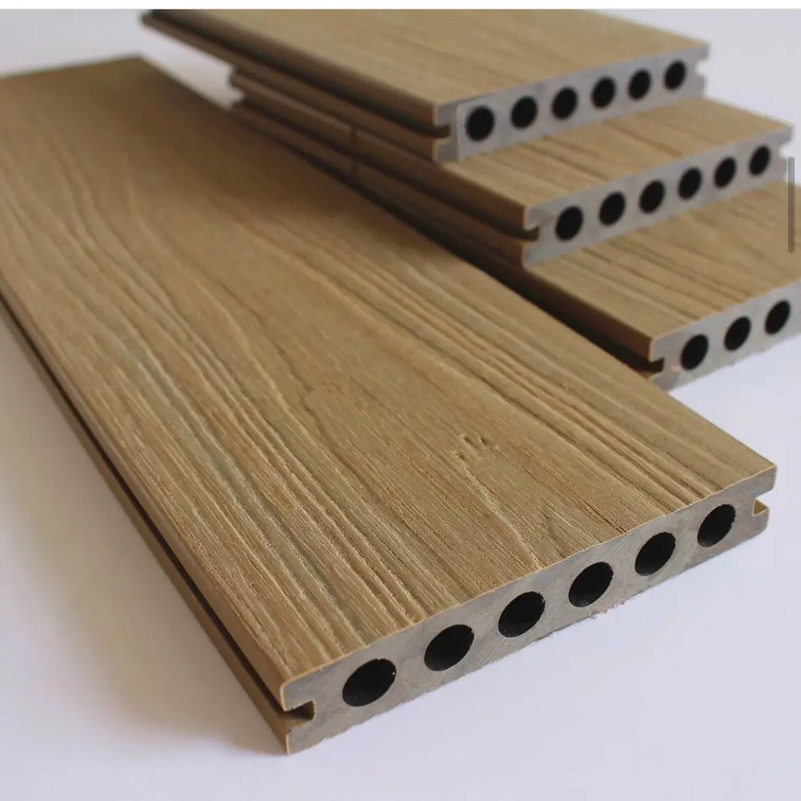 Eco friendly wpc composite decking fireproof co-extrusion wood plastic composite terrace boards engineered outdoor flooring