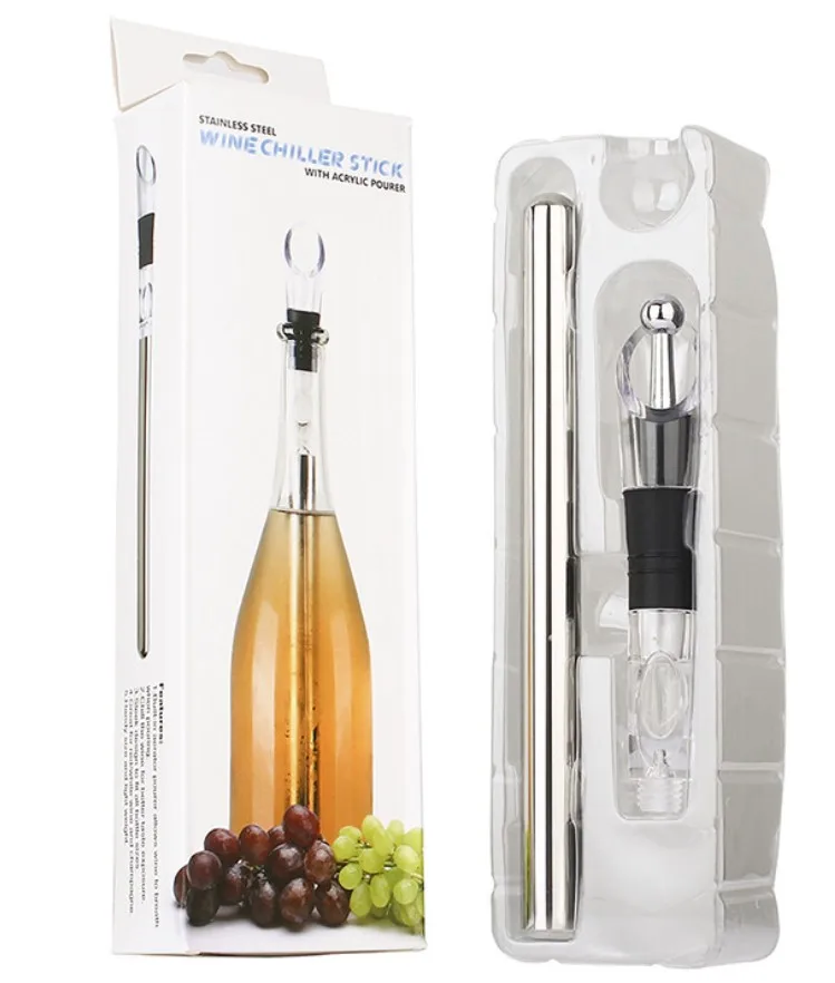 stainless steel 304 wine beer chiller cooling ice stick bottle cooler