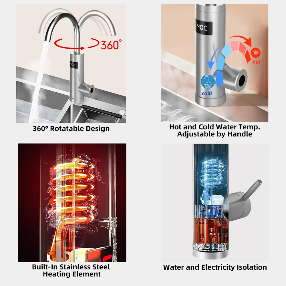 Высококачественный нагреватель для кухни и ванной комнаты 220 В с одной ручкой электрический душ мгновенный нагрев смеситель воды кран