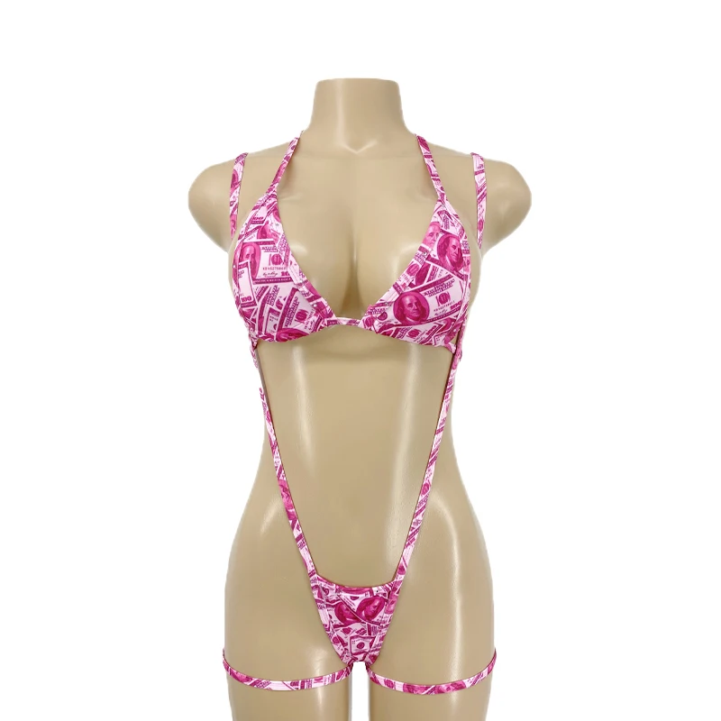 Экзотическая танцевальная одежда с индивидуальным изображением доллара Билла оптом Ailangke 2021 новый цельный костюм для стриптиза