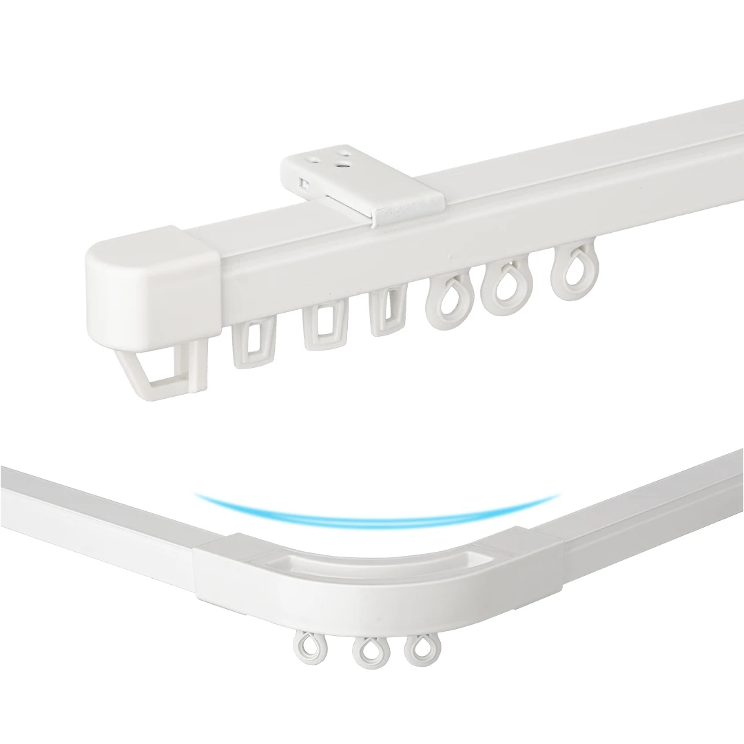 Sliding Hotel Curtain Track Gliders Plastic Ceiling Mounted Pole Luxury Motorized Panel Curtain Track