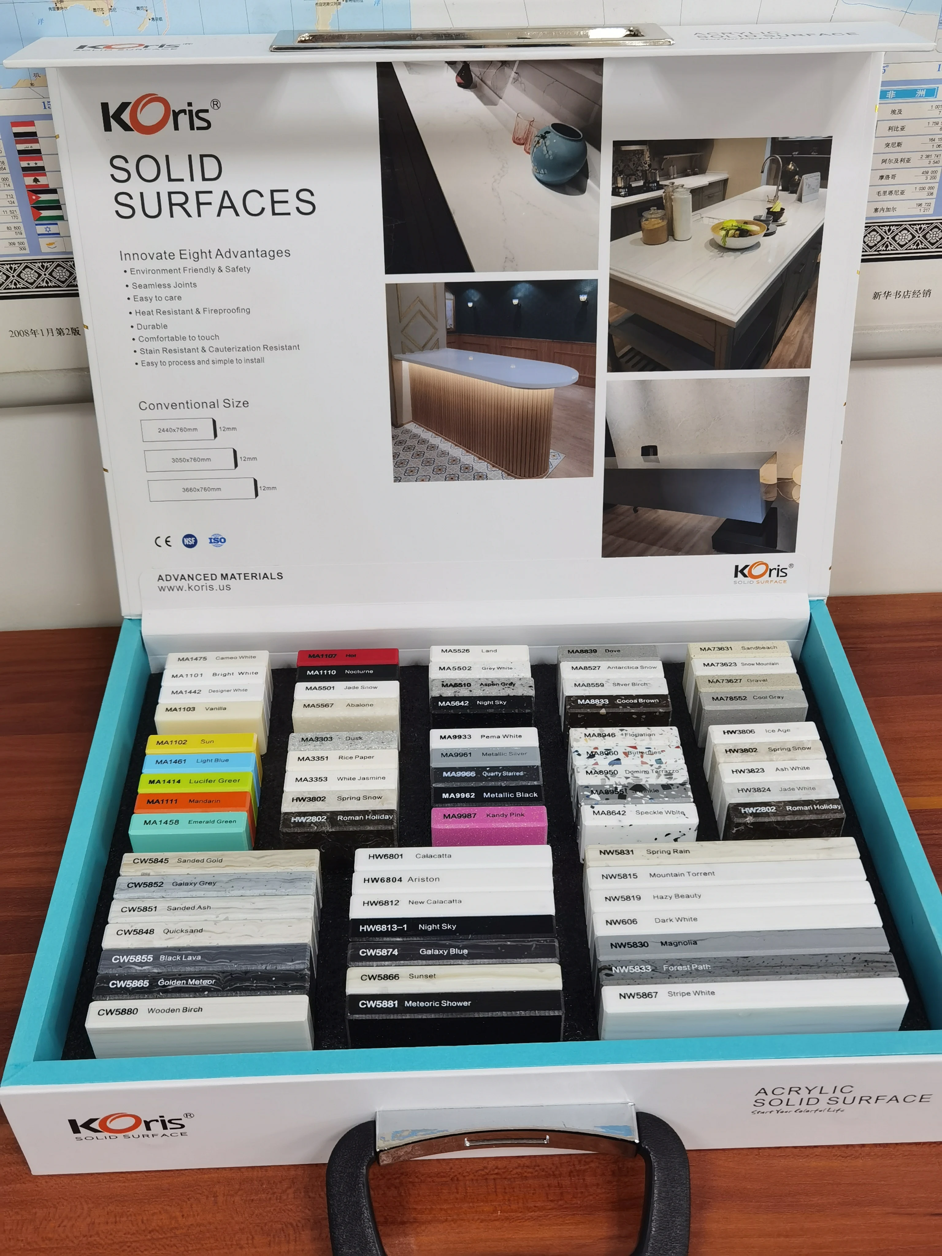 Koris Brand Artificial Stone Big Slab 6~30mm Thick Prue Modified Acrylic Solid Surface Sheet