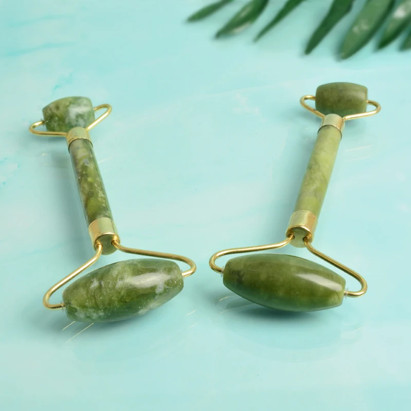 
Morden style xiuyan facial tool rotomolding imperial green jade roller 