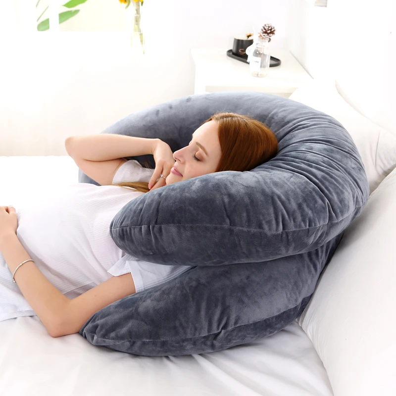 C shaped maternity pregnancy body  vlvet support pillow
