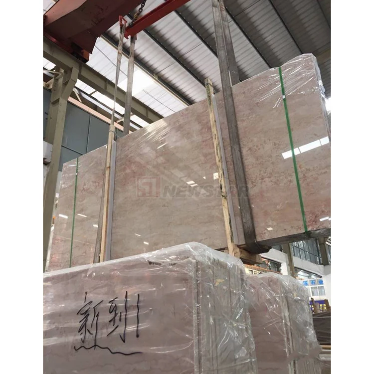 NEWSTAR Polished Pink Marble with Cream Rose Texture for Sophisticated Interior Floors and Bathroom