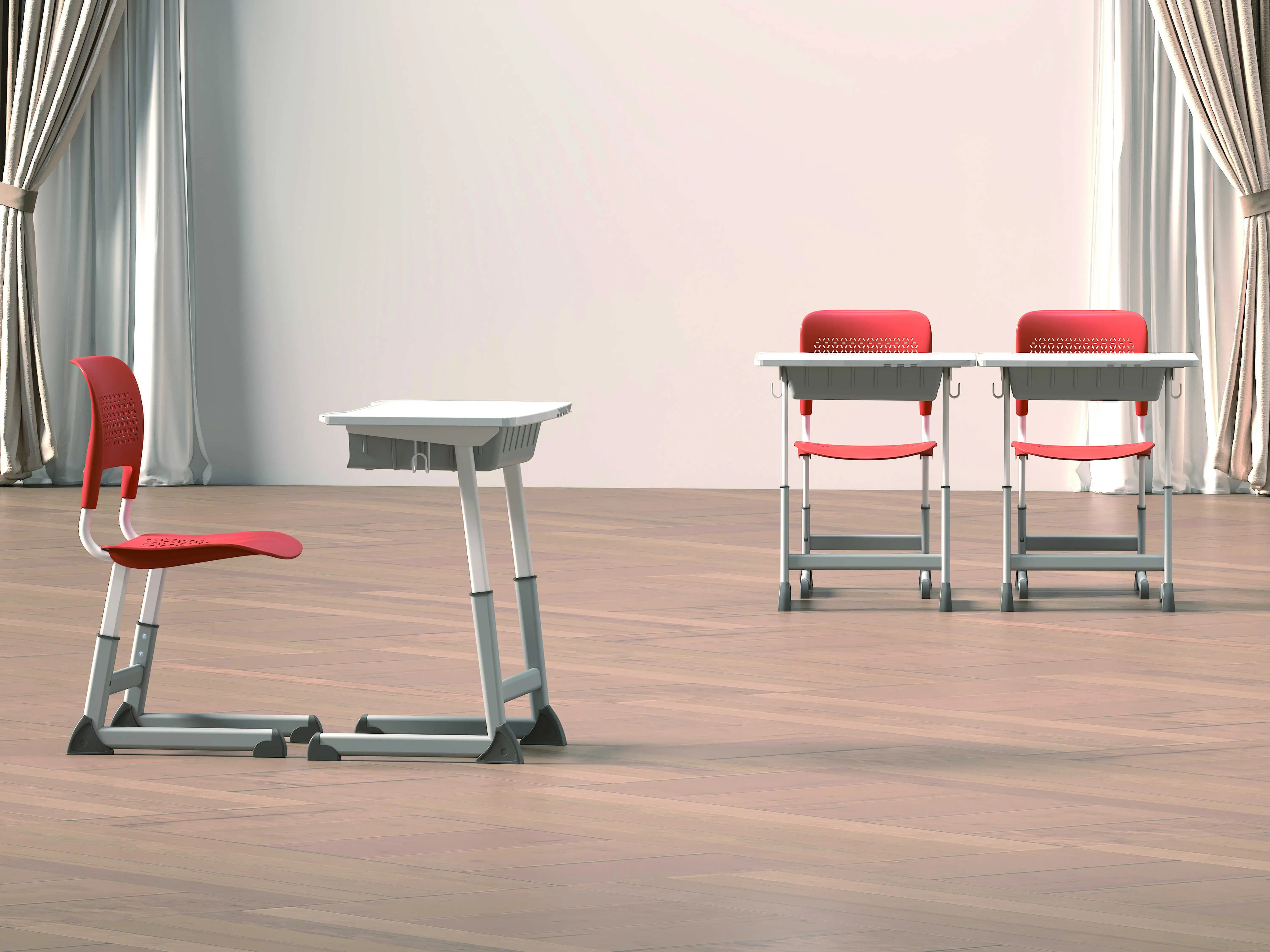 school furniture single seat children study tables metal plastic classroom primary and secondary school desk and chair set