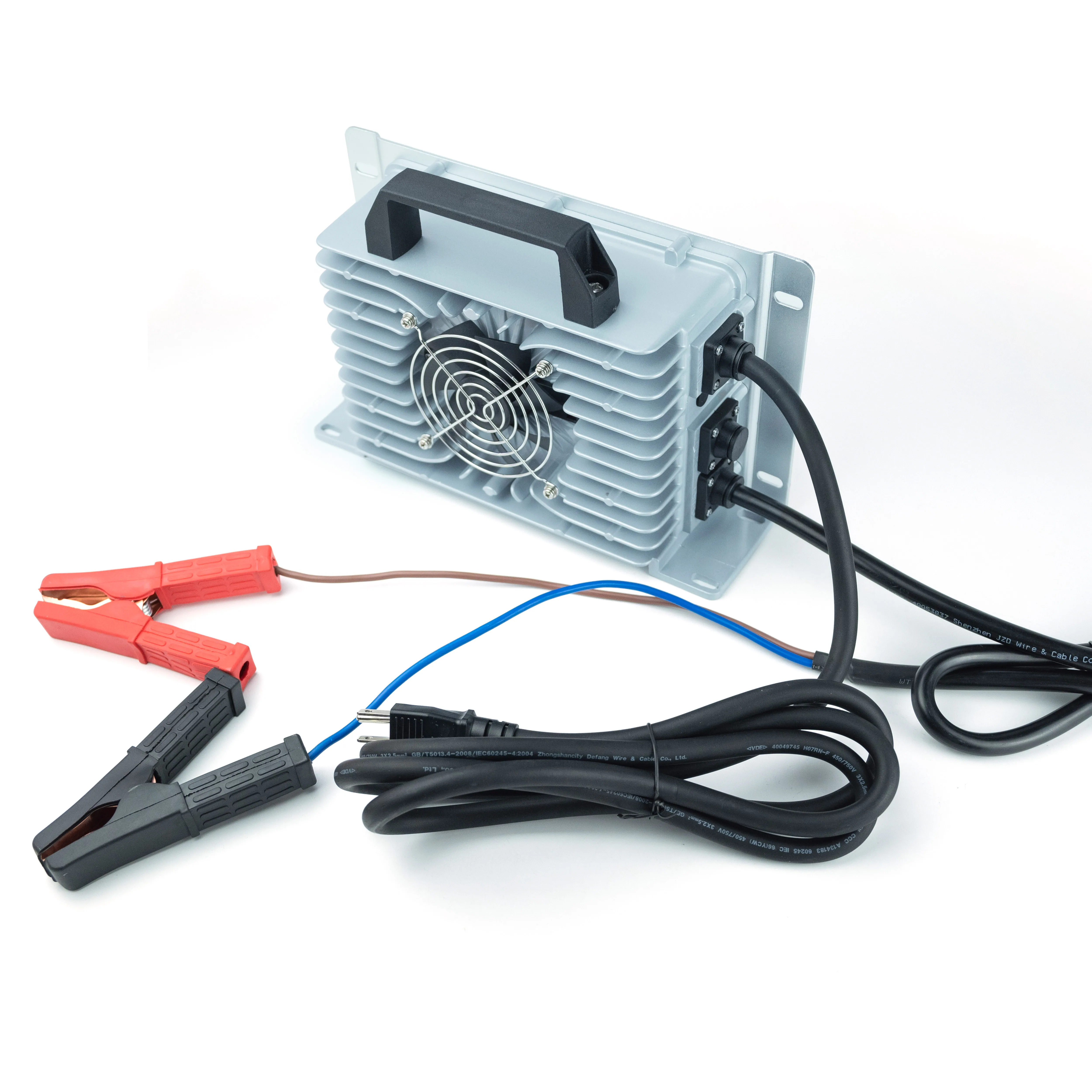 56.4v battery charger 48v 20a charger with US input and heavy duty alligator clips output 1000W 1300W NMC battery in 13S