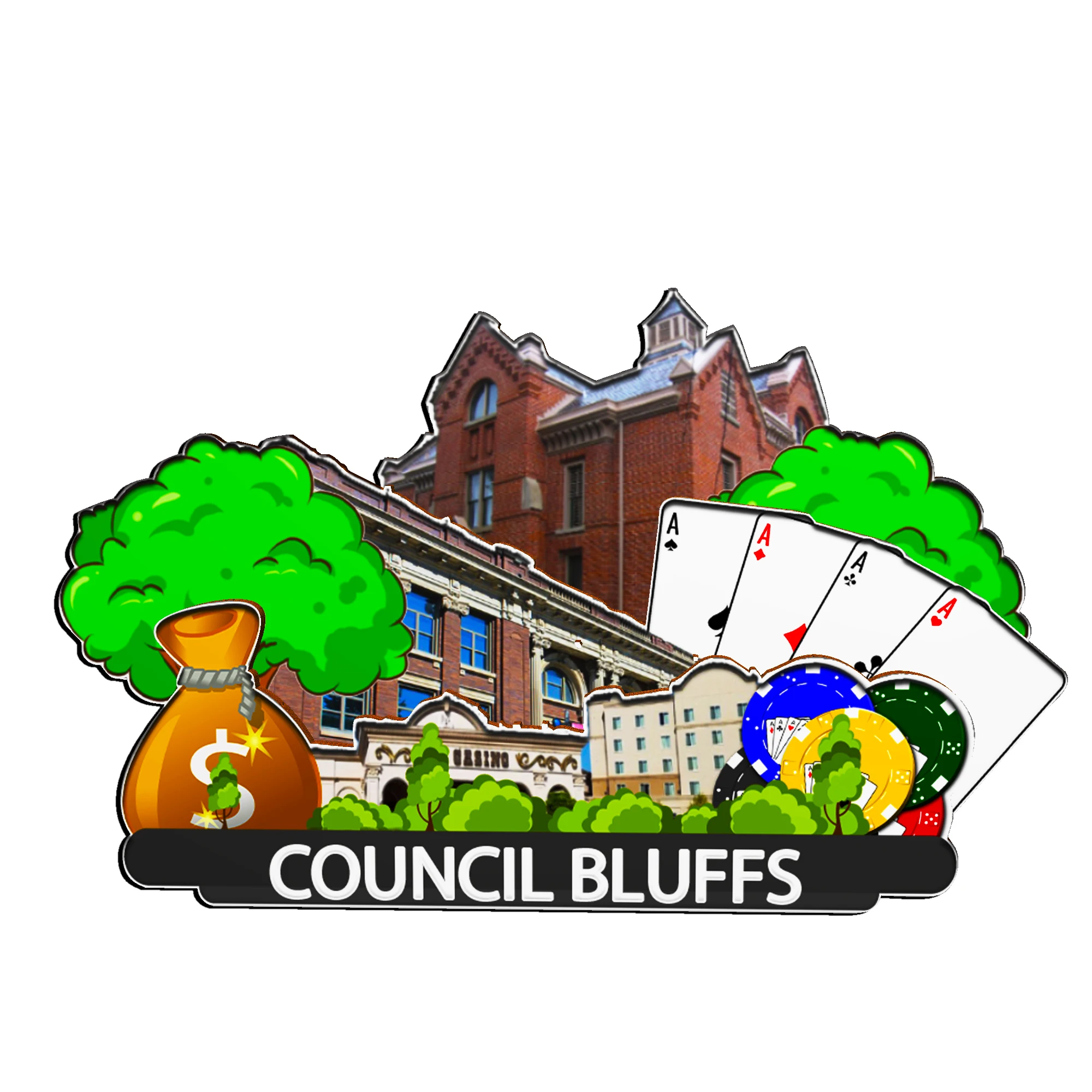 Refrigerator Magnet Council Bluffs Iowa USA United States Fridge Magnet City Travel Souvenirs Gifts 3D Classic Home Crafts