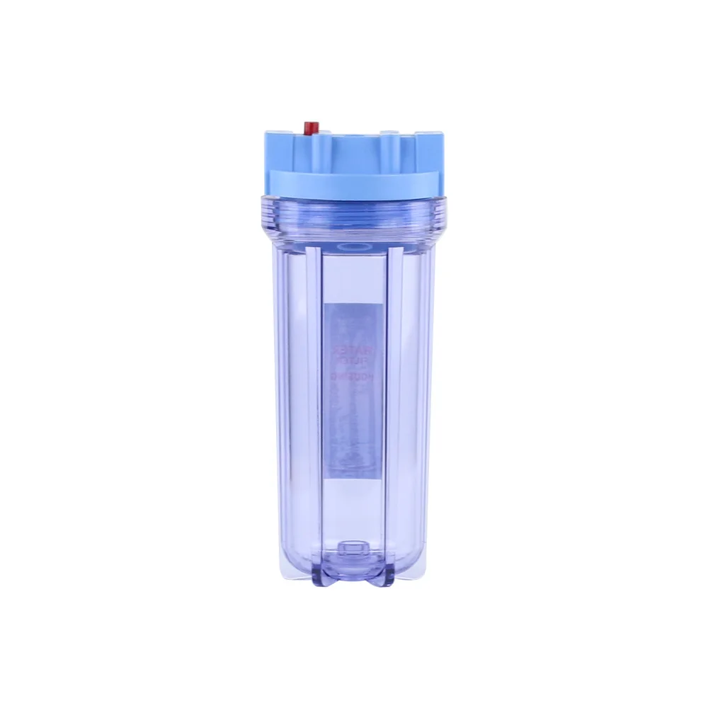 Plastic ten inch single water filter housing wall mounted transparent water purifier shell