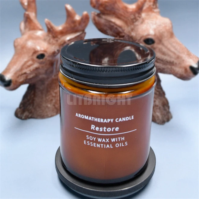 Aromatherapy Gifts paraffin wax candle custom logo luxury soy wax candle colored glass jar candle factory
