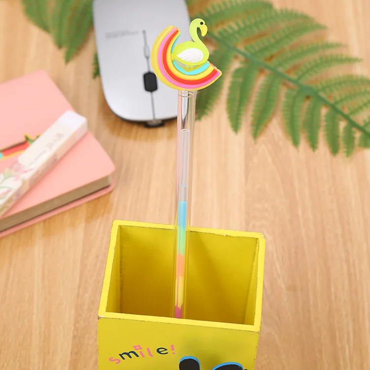 Hot Sale Colorful Cartoon Swan Pony 6 Colors Pen Student Stationery 0.5mm School Gel Pen