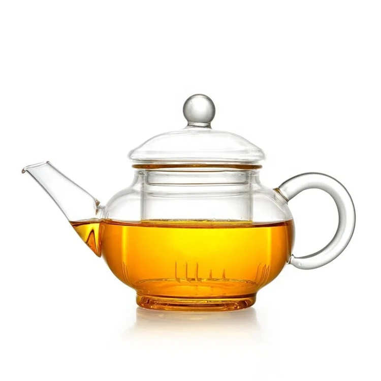 Glass Teapot with infuser kettle Heat Resistant Transparent glass Teapot Manual Blowing Tea Infuser Filter Flower Teapot