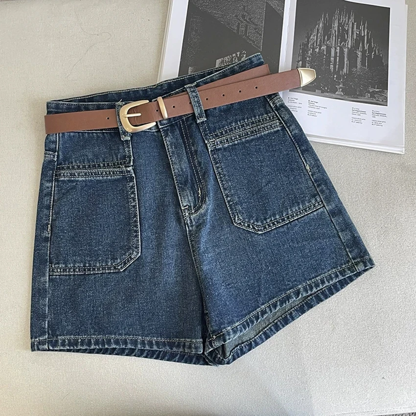 OOTN new fashion summer ladies pants elegant high-waisted A-line shorts lady casual pink jeans