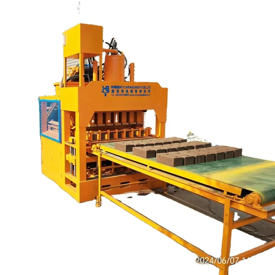 HBY7-10s automatic hydraulic press soil earth clay cement interlock block brick making machine production line