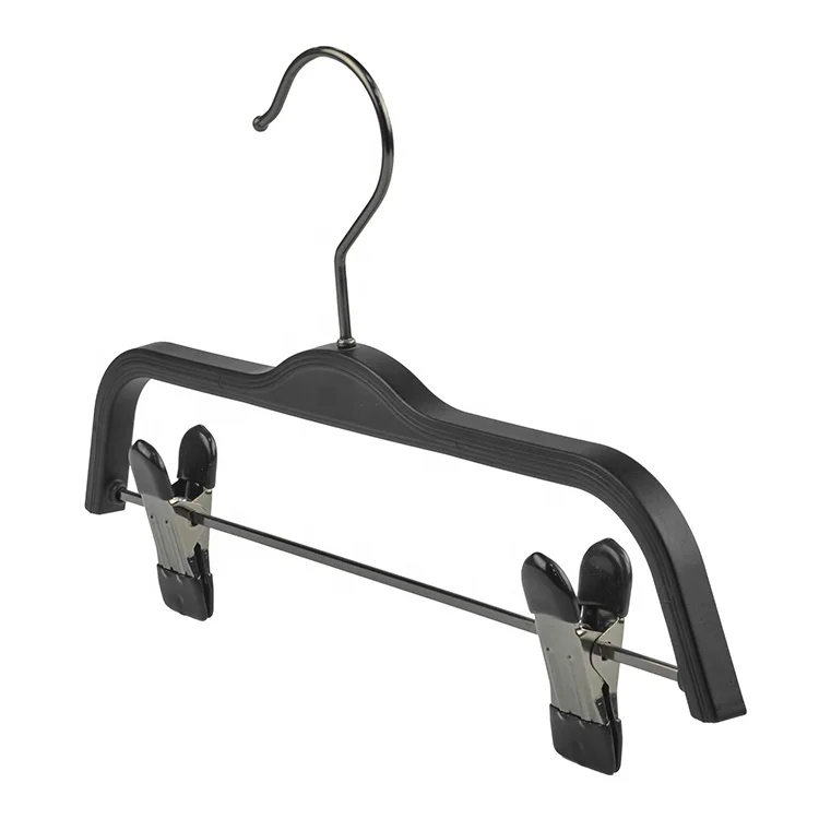 Customized Retail Non Slip Clips Bottom Pant Hanger Recycle Standard Plastic Baby Kids Clips Hangers With Logo