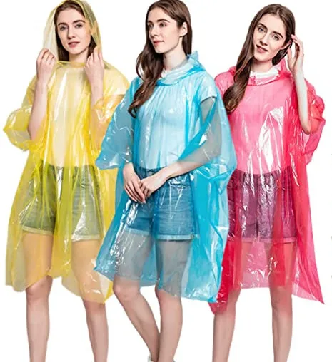 Adult Custom logo print emergency disposable rain poncho