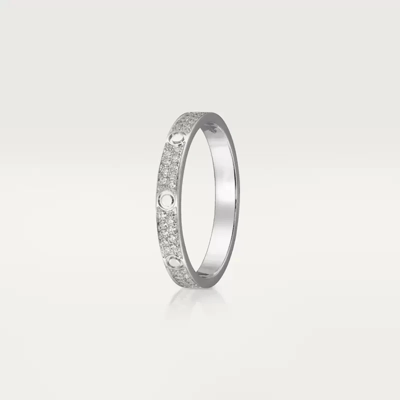 High Edition Small Model Slim Love Wedding Band Ring for Women Men Titanium Steel Full CZ Paved Designer Rings