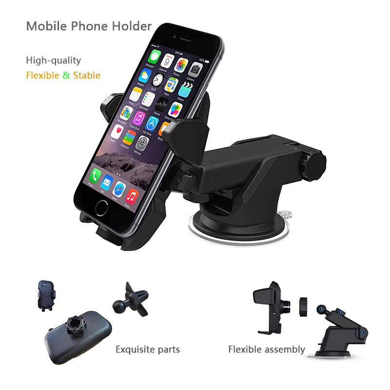 
Flexible Adjustable Dashboard Gravity Car Cell Phone 360 Clip Dash Holder Mount Mobile Windshield Cup Suction holder 