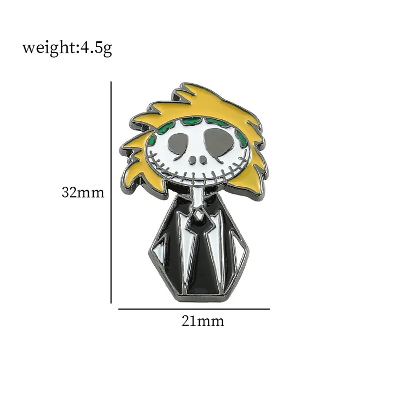 Christmas Eve Skull Lapel Pin Badge Custom Hard Enamel Cartoon Cute Pin DIY Soft Lapel Brooches Jewelry Hat Bag Cloth Pin
