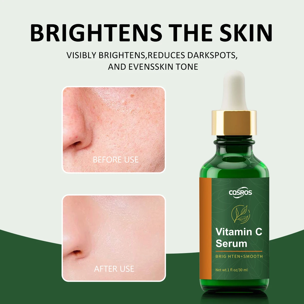 Custom Logo OEM ODM Face Care Products Pure Vitamin C Brightening Whitening Facial Serum  With Hyaluronic Acid