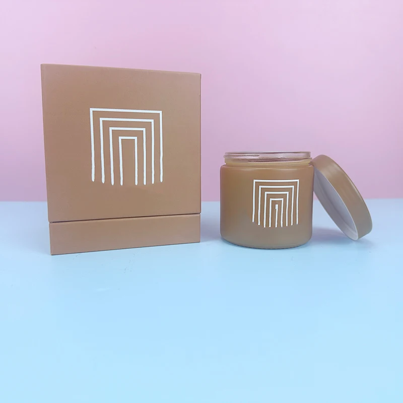 Cosmetic Jars Cream Jar yellow with Customized Glass Products Skincare Cream Jars and yellow paper box  for Cosmetics