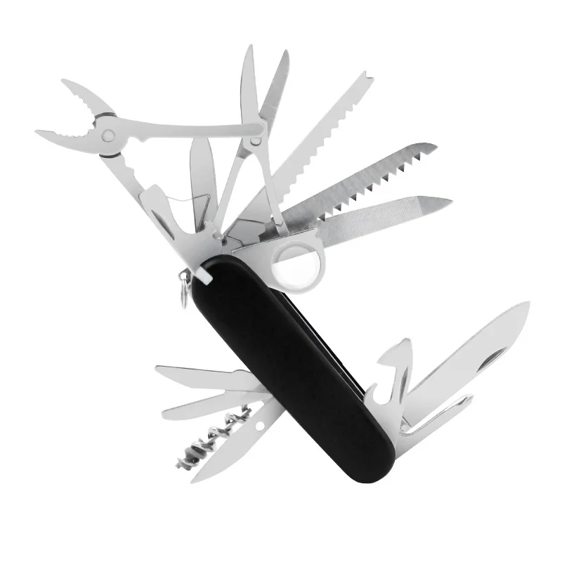 Multifunction 17 in 1 Pocket Knife Folding Tool Stainless steel Pocket Knife  Handle Swiss Multifunctional Knife